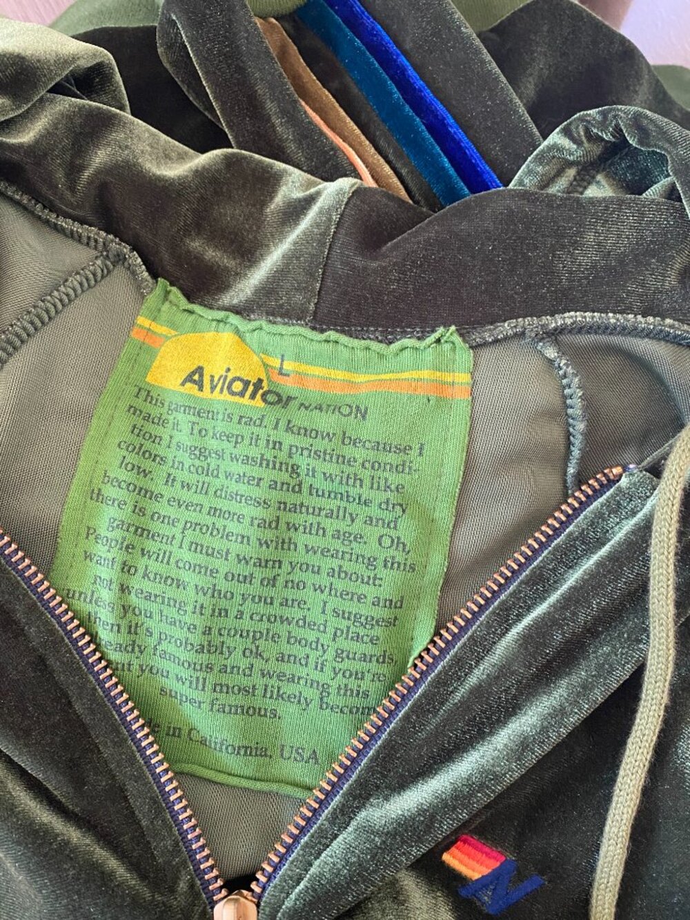 Aviator Nation | Green Velvet 5 Stripe Set - Picture 7 of 15